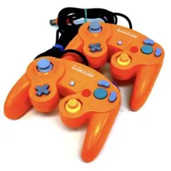 【動作確認済】ニンテンドー ゲームキューブ コントローラー 2個セット オレンジ