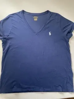 Polo Ralph Lauren ロゴ刺繍 Vネック Tシャツ ネイビーのサムネイル