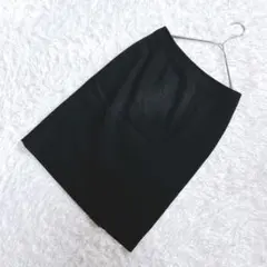 【極美品】INDVI インディヴィ(36)タイト ひざ丈スカート 黒 フォーマル