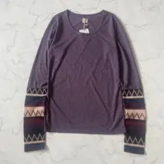 【美品】C.L.N STANDARD エスニック袖切り替え 長袖Tシャツ M