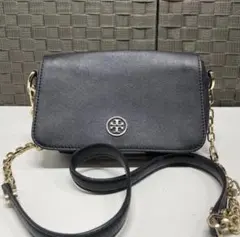 Tory Burch ブラックレザー ショルダーバッグ