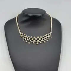 31ヴィンテージ スワロフスキー　訳あり　パールとクリスタルのネックレス