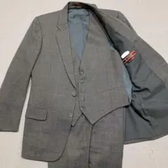 ダーバン スリーピース セットアップ スーツ グレー モザイク柄 訳あり