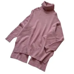 GALLARDAGALANTE バックスリットタートルニット ピンク