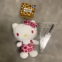 ハローキティ ヒョウ柄 ボールチェーンマスコット ピンク