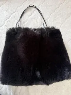 黒ファーショルダーバッグ