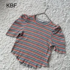 【ケービーエフ】マルチカラーボーダー半袖カットソー　平成　ギャル y2k 華やか
