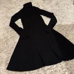 【ZARA】ブラック タートルネック ニットワンピース
