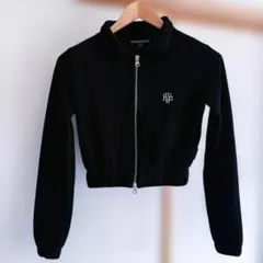 【美品】muahmuah ムアムア スリムフィットニットジップアップカーディガン