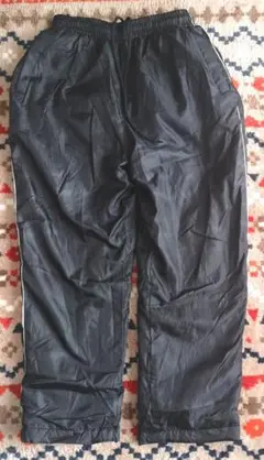 ボア裏地付きブラックイージーパンツ