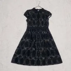 TOCCA トッカ カットワーク ワンピース 刺繍 ブラック S フレアのサムネイル