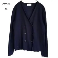 （865）ラコステ レディース ニット カーディガン 長袖 ネイビー36