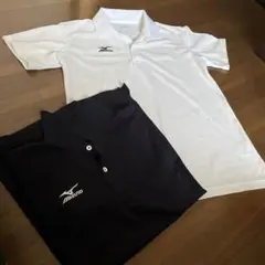 Mizuno テニスポロシャツ ホワイト・ネイビー 2枚セットＳサイズ