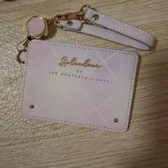 パープル チェック柄 パスケース・定期入れ