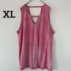 アールビーエックス【XL】Vネックタンクトップ 裾フラット ゆったりビッグサイズ