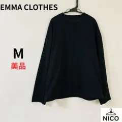 ⁠EMMA CLOTHES カットソー 裾ドローコード 黒 M オーバー⁠サイズのサムネイル