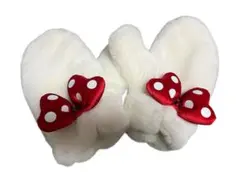 ディズニー　ミニーちゃん白いリボン付き手袋