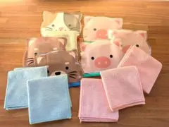新品未使用　アニマルポーチ付きタオル　6セット