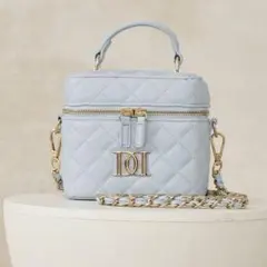 ね*ぎ様 Darich 【ゴールドパーツ】キルティングスクエアミニバッグ　SAX