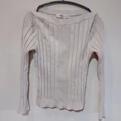 MISCH MASCH ミッシュマッシュ リブニット M ベージュ ボートネック