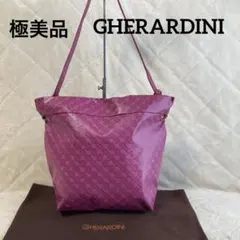 極美品　ゲラルディーニ　ソフティ・ワンショルダーバッグ　パープル系　イタリア製