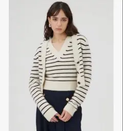 ラクーンアンサンブルニット　ボーダー Fray I.d