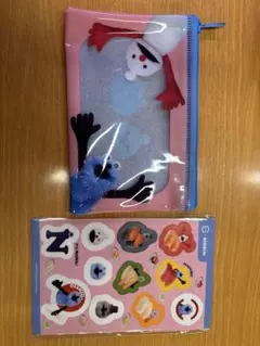 スンスン スシロー クリアポーチ シール ぷちロー ピンク