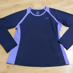 【554】NIKE　ナイキ Dri-FIT 長袖シャツ　パープル　ムラサキ　L