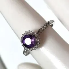 （670)華麗なアメジスト◆リング◆指輪◆天然石◆パワーストーン