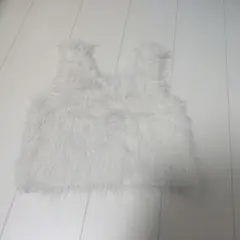 ホワイトファーニットベスト