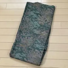 6k1453 名古屋帯　絹　唐織　緑　金色　銀色　赤　紫　青　花柄　和装　着物 6k1453 名古屋帯 絹 唐織 緑 金色 銀色 赤 紫 青 花柄 和装 着物