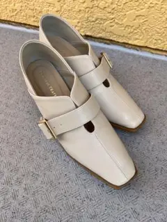 ウッドヒールベルト　パンプス　オリエンタルトラフィック