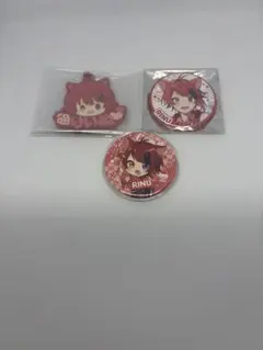 すとぷり 莉犬　缶バッジ ラバーキーホルダー