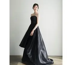 【お値下げしました】ブラックストラップレスAラインドレス