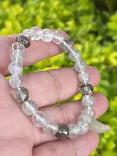 金運・財運・健康運UP✨☆ルチルクォーツ・ガーデンクォーツ・水晶☆勾玉ブレス