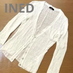 INED ホワイト カーディガン　サイズ9のサムネイル