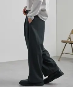 ワイドパンツ ダークグレー 未使用