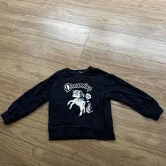 ユニコーンデザイン 長袖トレーナー 黒　110