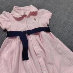 Ralph Lauren ピンク ストライプ ワンピース 12M