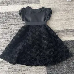 黒の花柄半袖フォーマルワンピース130