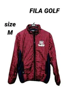未使用 フィラゴルフ 中綿ジップジャケット レッド×ネイビーチェックメンズ M
