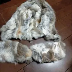 毛皮・ファーコート グレーとブラウン