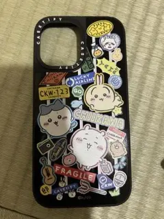ケースティファイ iPhone16 ブラック ちいかわ