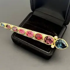 超希少/未使用保管品✨サンローラン ブローチ カラーストーン 大ぶり