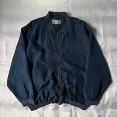 90s HABAND ダービージャケット M ネイビー カップショルダー 古着
