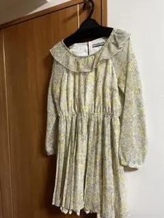 【OLIVE des OLIVE】花柄 ミニワンピ フリル襟 レース裾 春色