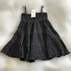 ZARA フリルキャミソール　シャーリング　ブラック　新品値札付き