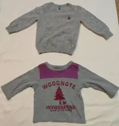 キッズ　長袖カットソー・BENETTON セーター　セット　80cm