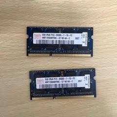 Hynix 2GB DDR3 メモリ 2枚　 PC3-8500S-7-10-F2