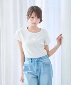 Rhinestone logo T-shirt ロゼミューズ ホワイト - メルカリ
